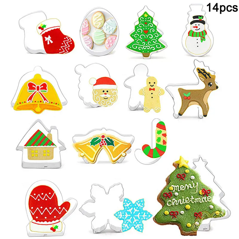 Emporte-pièces en inox - Set de 4 formes décoratives souriantes pour Noël