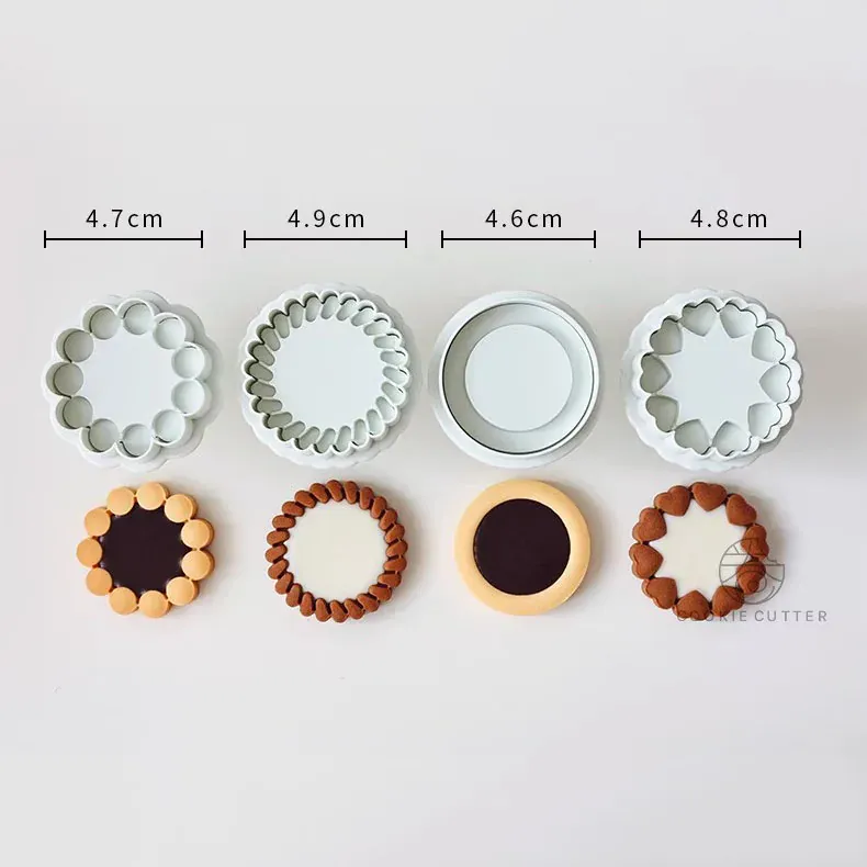 Emporte-pièces à biscuits en métal - Set de 3 modèles floraux