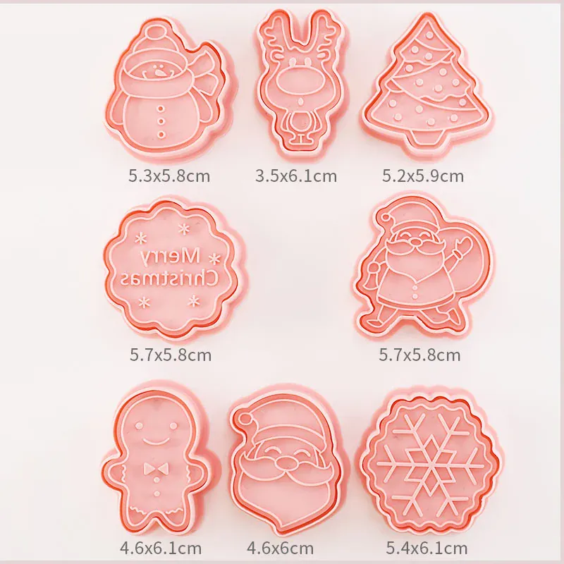 Emporte-pièces à Biscuits - Set de 8 Découpeurs en Plastique 3D