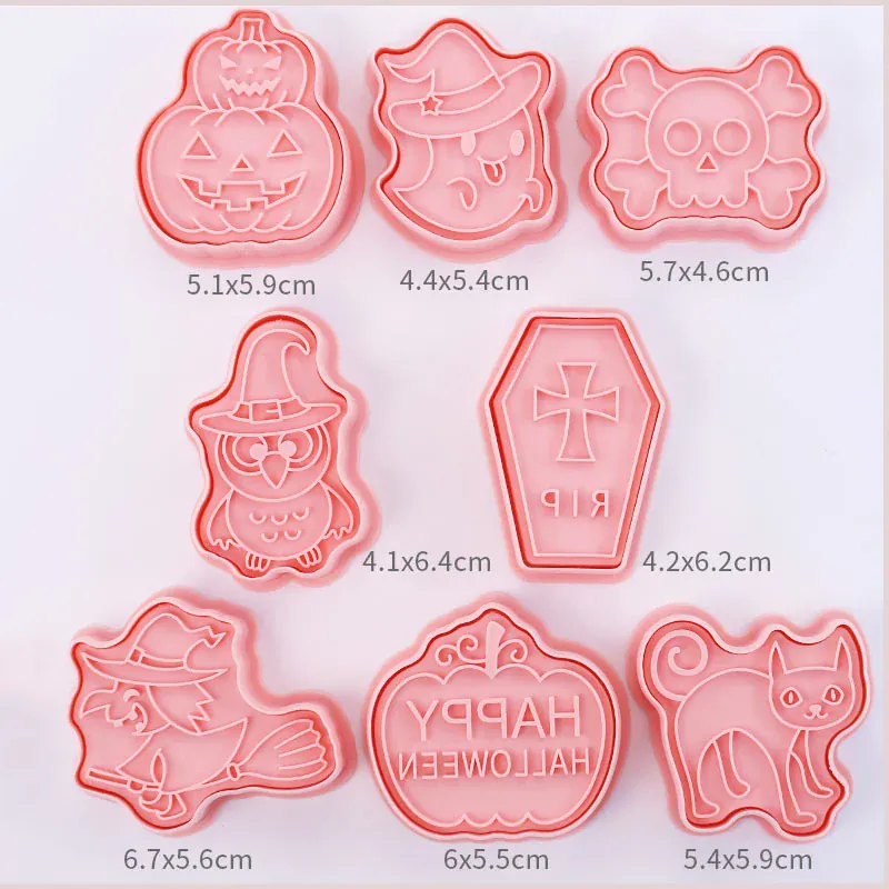 Emporte-pièces à Biscuits - Set de 8 Découpeurs en Plastique 3D