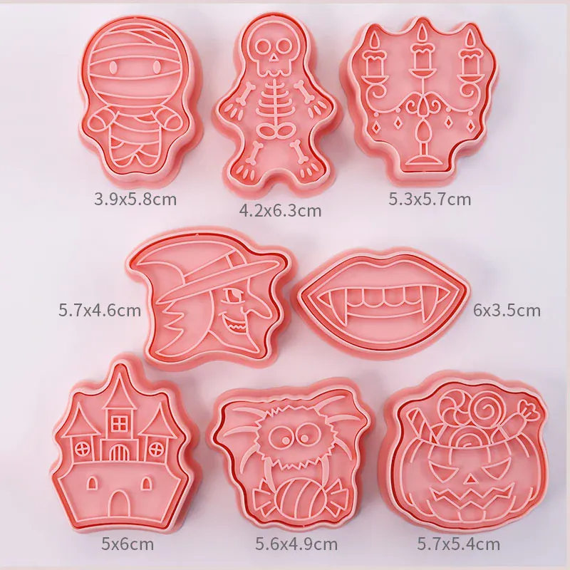 Emporte-pièces à Biscuits - Set de 8 Découpeurs en Plastique 3D
