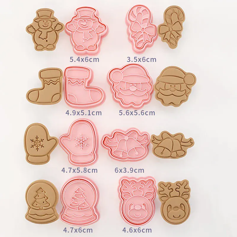 Emporte-pièces à Biscuits - Set de 8 Découpeurs en Plastique 3D