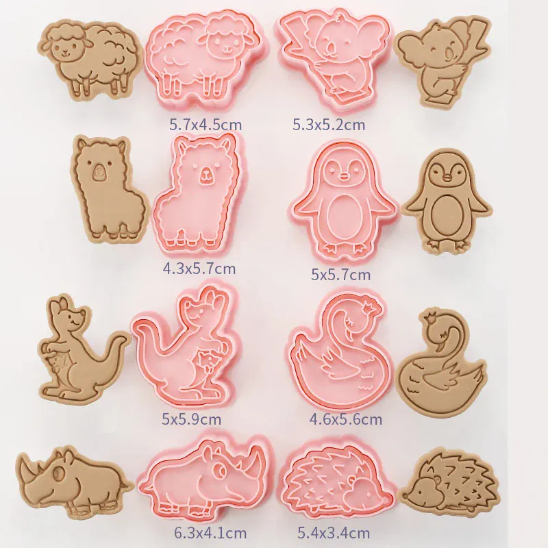 Emporte-pièces à Biscuits - Set de 8 Découpeurs en Plastique 3D