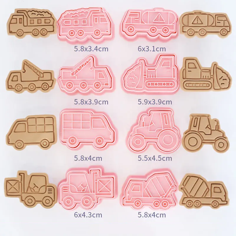 Emporte-pièces à Biscuits - Set de 8 Découpeurs en Plastique 3D