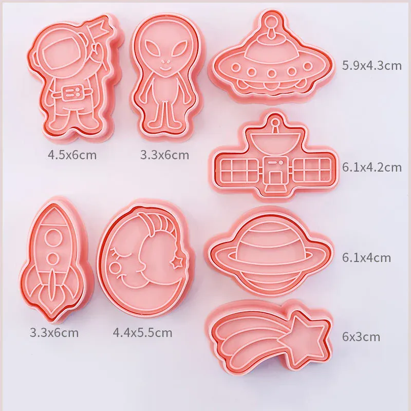 Emporte-pièces à Biscuits - Set de 8 Découpeurs en Plastique 3D