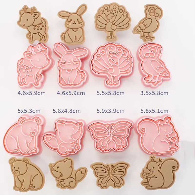 Emporte-pièces à Biscuits - Set de 8 Découpeurs en Plastique 3D