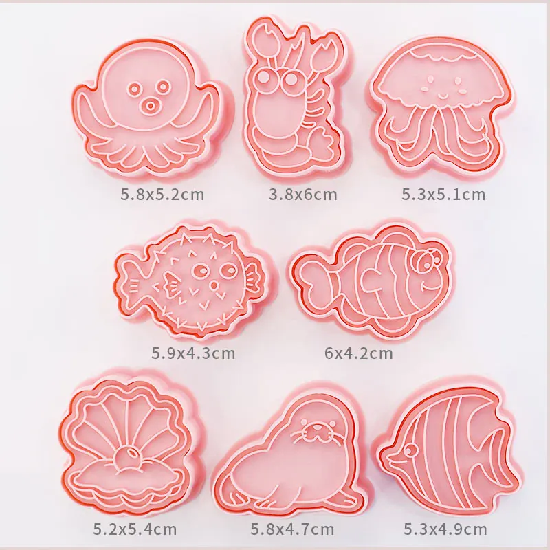 Emporte-pièces à Biscuits - Set de 8 Découpeurs en Plastique 3D