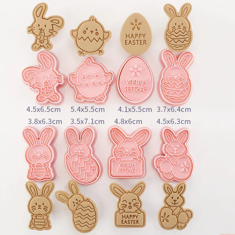 Emporte-pièces à Biscuits - Set de 8 Découpeurs en Plastique 3D