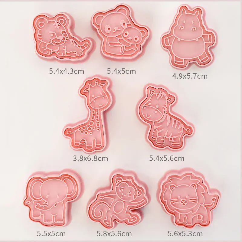 Emporte-pièces à Biscuits - Set de 8 Découpeurs en Plastique 3D
