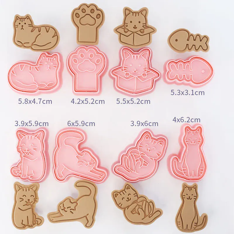 Emporte-pièces à Biscuits - Set de 8 Découpeurs en Plastique 3D