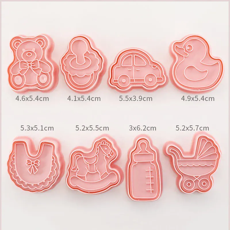 Emporte-pièces à Biscuits - Set de 8 Découpeurs en Plastique 3D