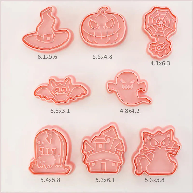 Emporte-pièces à Biscuits - Set de 8 Découpeurs en Plastique 3D