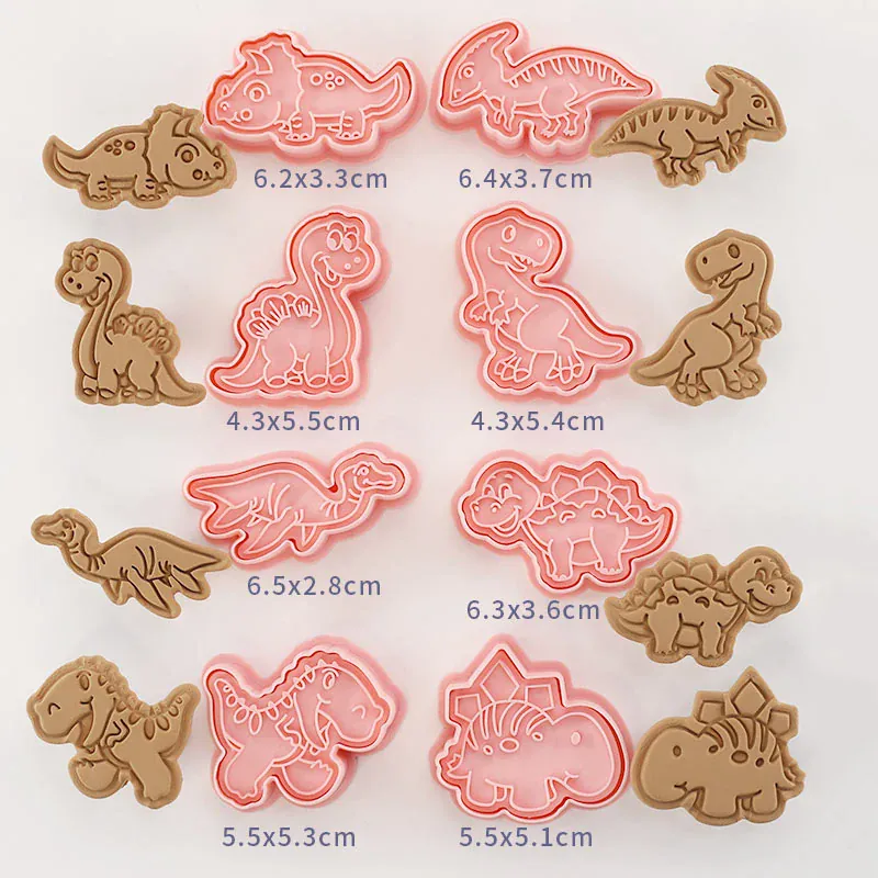 Emporte-pièces à Biscuits - Set de 8 Découpeurs en Plastique 3D