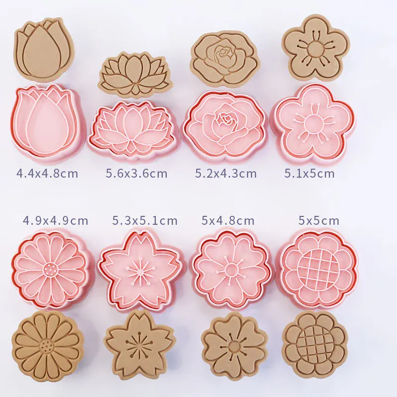 Emporte-pièces à Biscuits - Set de 8 Découpeurs en Plastique 3D