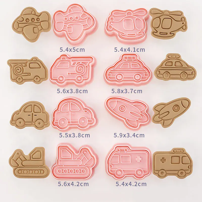 Emporte-pièces à Biscuits - Set de 8 Découpeurs en Plastique 3D