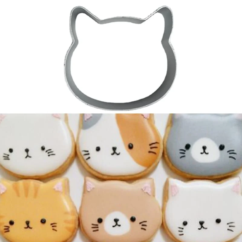 Emporte-pièce en aluminium en forme de chat pour biscuits et pâtisseries