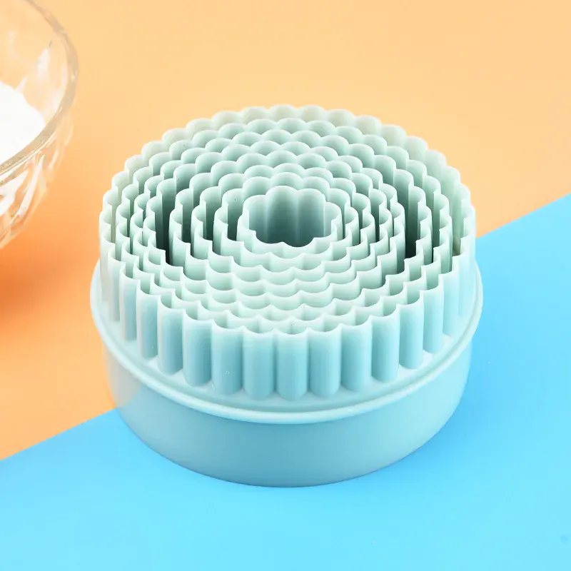 Emporte-pièces à Biscuits en Silicone - Set de 8 Formes Ronde Vert Clair