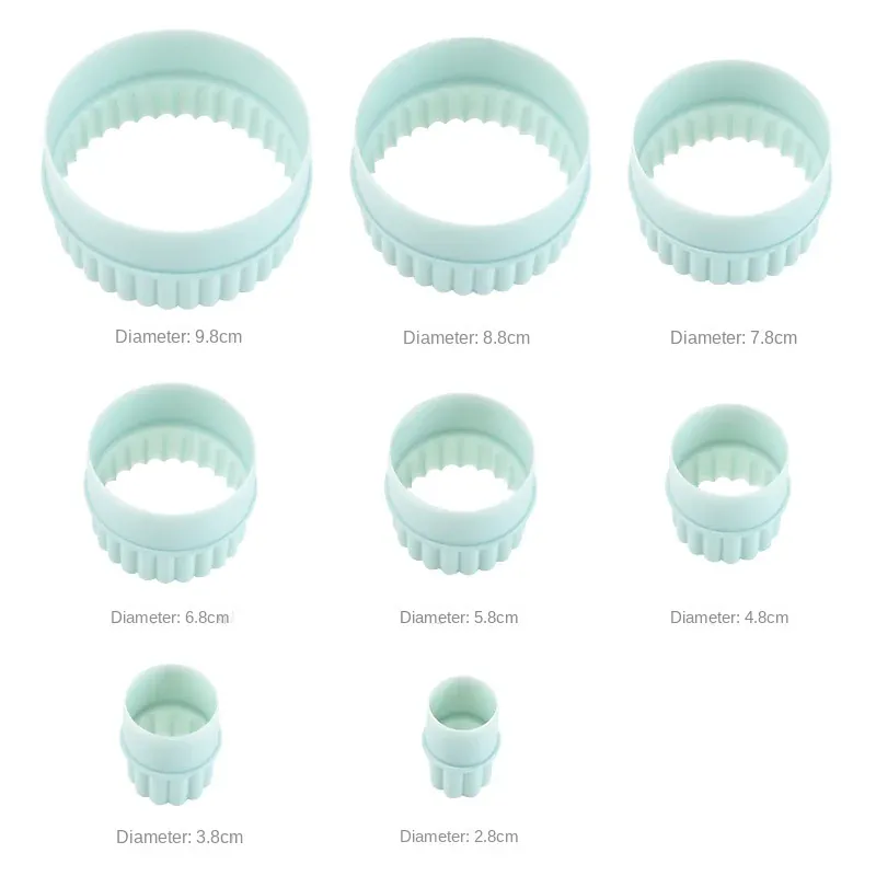 Emporte-pièces à Biscuits en Silicone - Set de 8 Formes Ronde Vert Clair