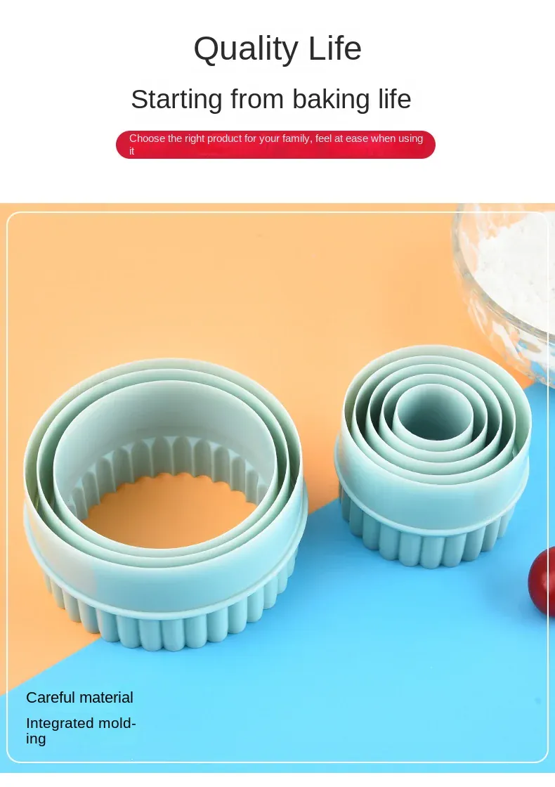 Emporte-pièces à Biscuits en Silicone - Set de 8 Formes Ronde Vert Clair