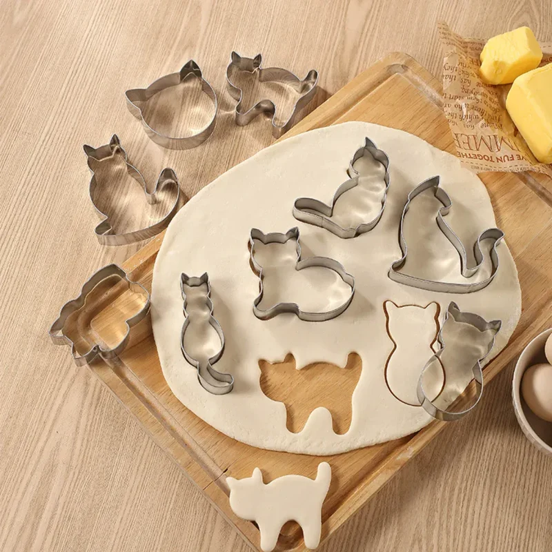 Emporte-pièces en inox 9 pièces - Formes de chats pour biscuits
