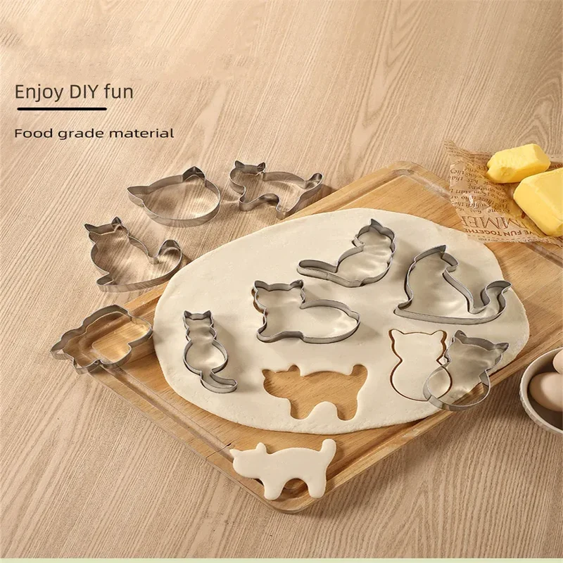 Emporte-pièces en inox 9 pièces - Formes de chats pour biscuits