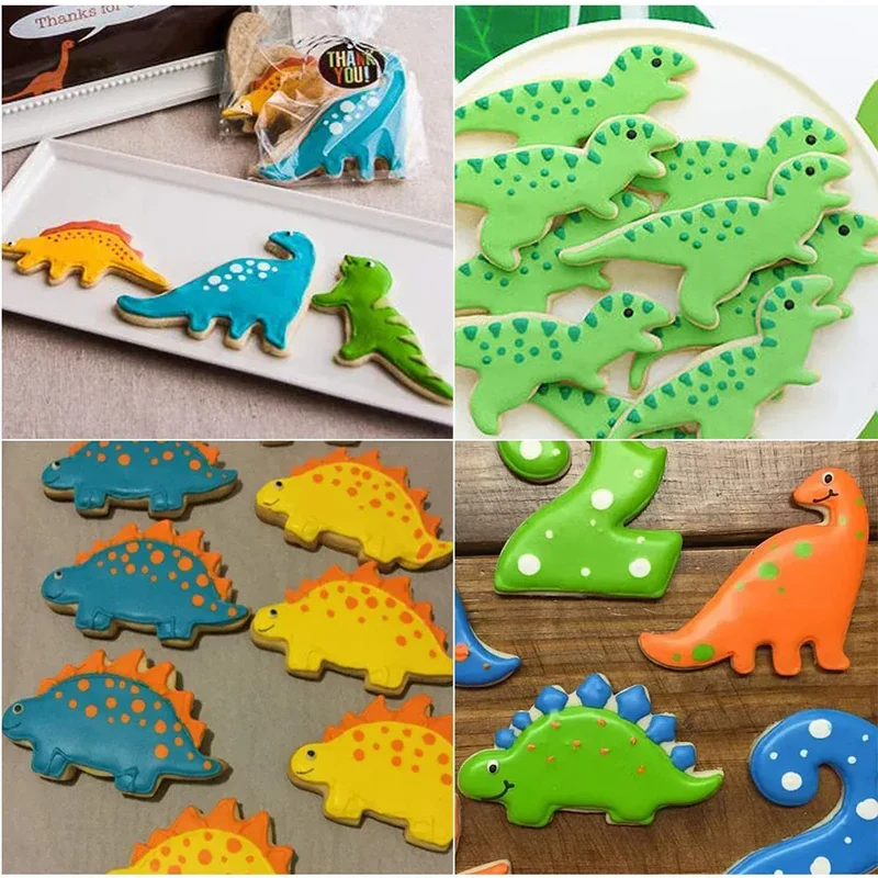Emporte-pièces à biscuits dinosaures en inox - Set de 7 pièces