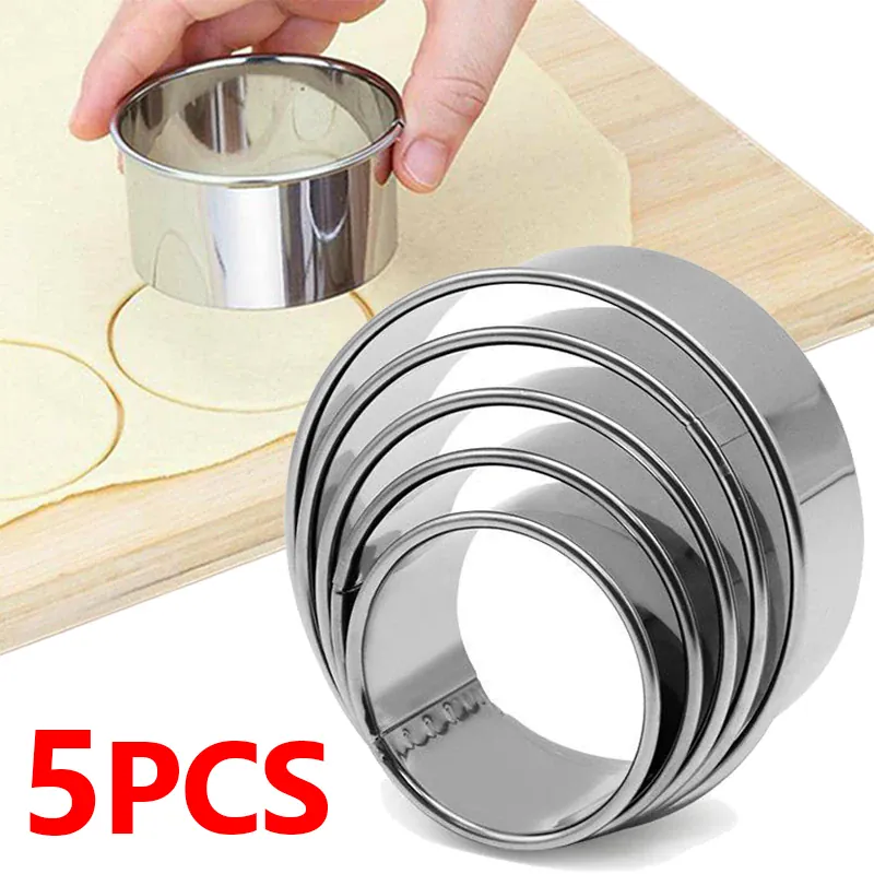 Ronds à Pâtisserie en Acier Inoxydable - Set de 5 Pièces pour Biscuits