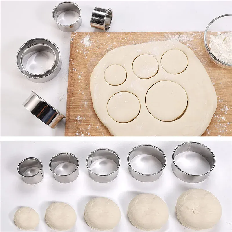 Ronds à Pâtisserie en Acier Inoxydable - Set de 5 Pièces pour Biscuits