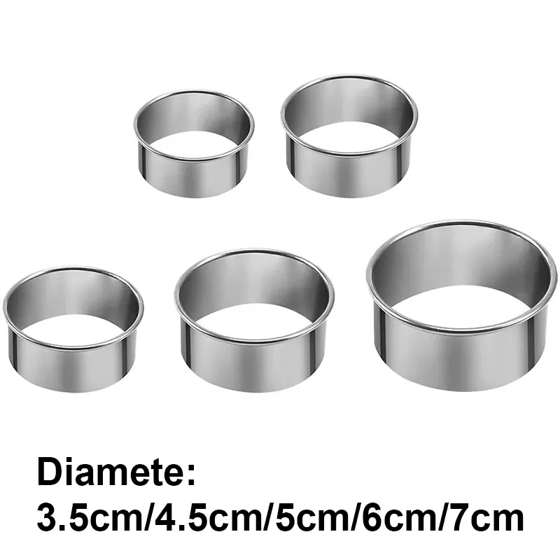 Ronds à Pâtisserie en Acier Inoxydable - Set de 5 Pièces pour Biscuits
