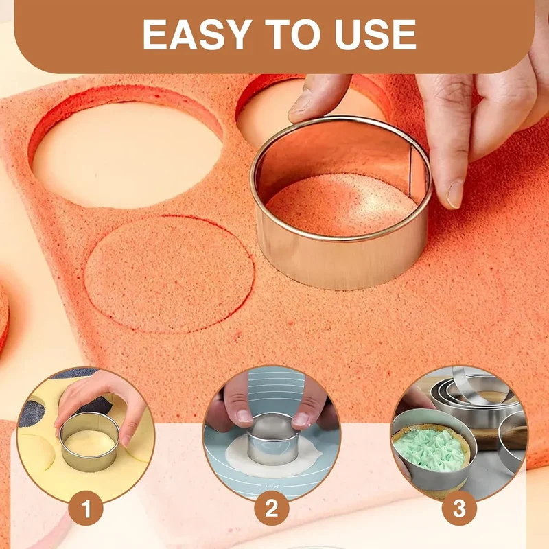 Emporte-pièces en Acier Inoxydable - Set de 6 Ronds pour Pâtisserie
