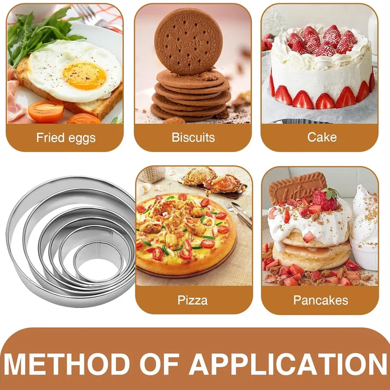 Emporte-pièces en Acier Inoxydable - Set de 6 Ronds pour Pâtisserie
