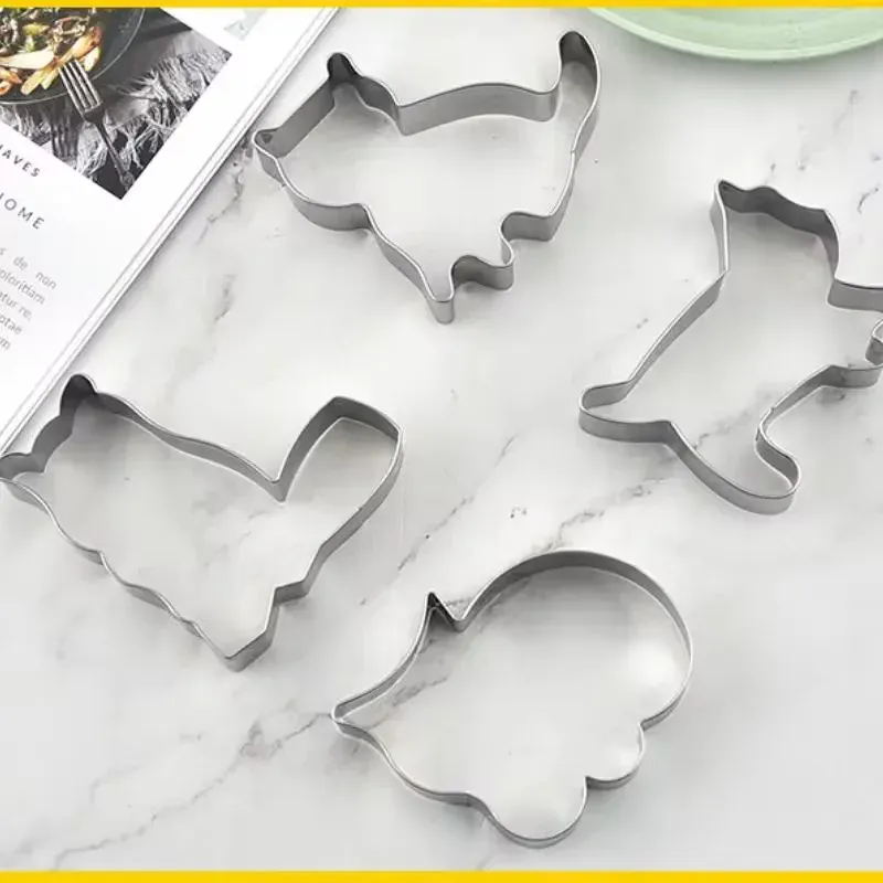 Emporte-pièces en inox 5 pièces - Formes de chats pour pâtisserie