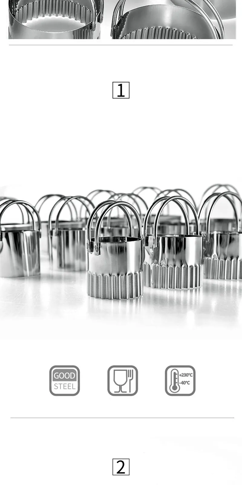 Emporte-pièces à Gâteaux en Acier Inoxydable - Set de 5 Pièces Rondes