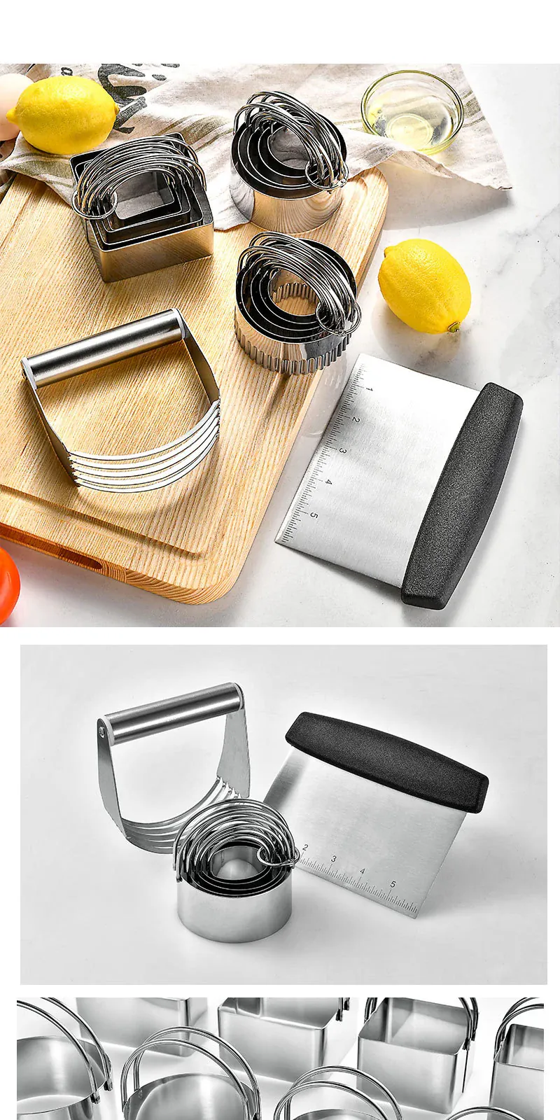 Emporte-pièces à Gâteaux en Acier Inoxydable - Set de 5 Pièces Rondes