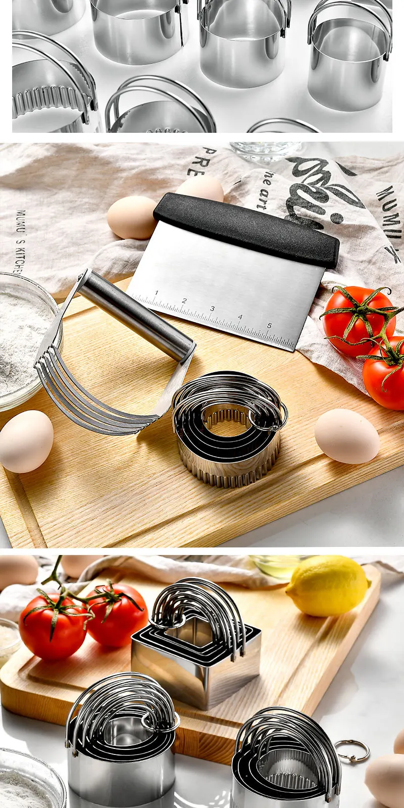 Emporte-pièces à Gâteaux en Acier Inoxydable - Set de 5 Pièces Rondes