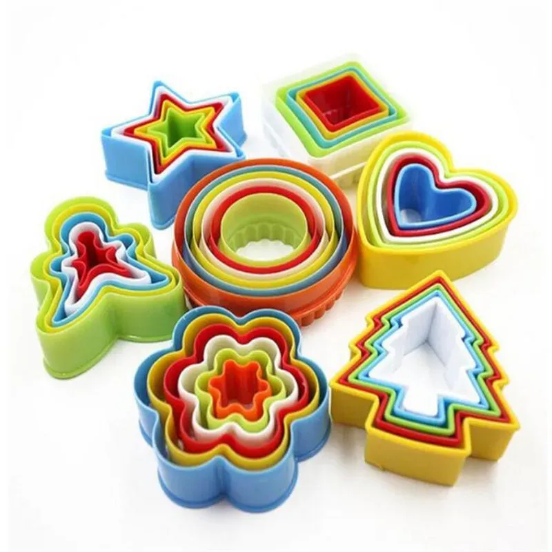 Emporte-pièces pour Pâtisserie en Plastique - 5 Pièces Colorées