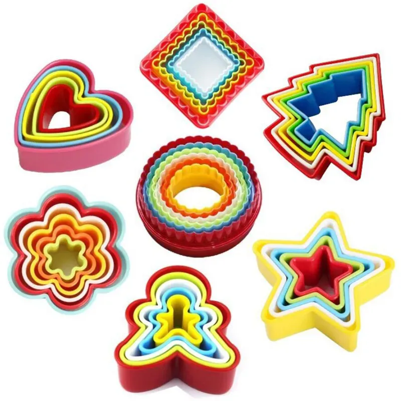 Emporte-pièces pour Pâtisserie en Plastique - 5 Pièces Colorées