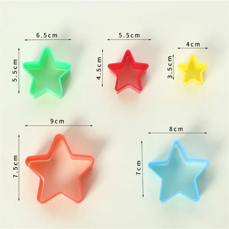 Emporte-pièces pour Pâtisserie en Plastique - 5 Pièces Colorées
