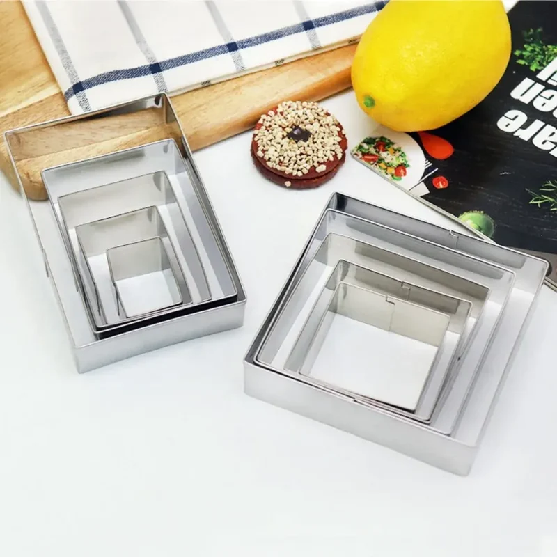 Emporte-pièces à biscuits en acier inoxydable - Set de 5 formes rectangulaires