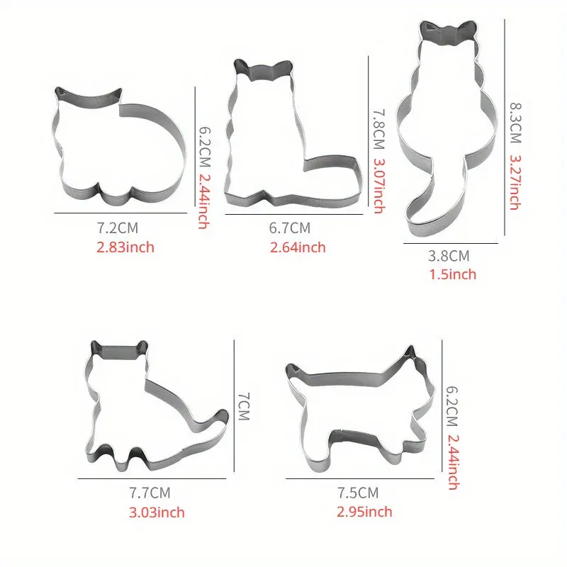 Emporte-pièces à biscuit en acier inoxydable - Set de 5 animaux