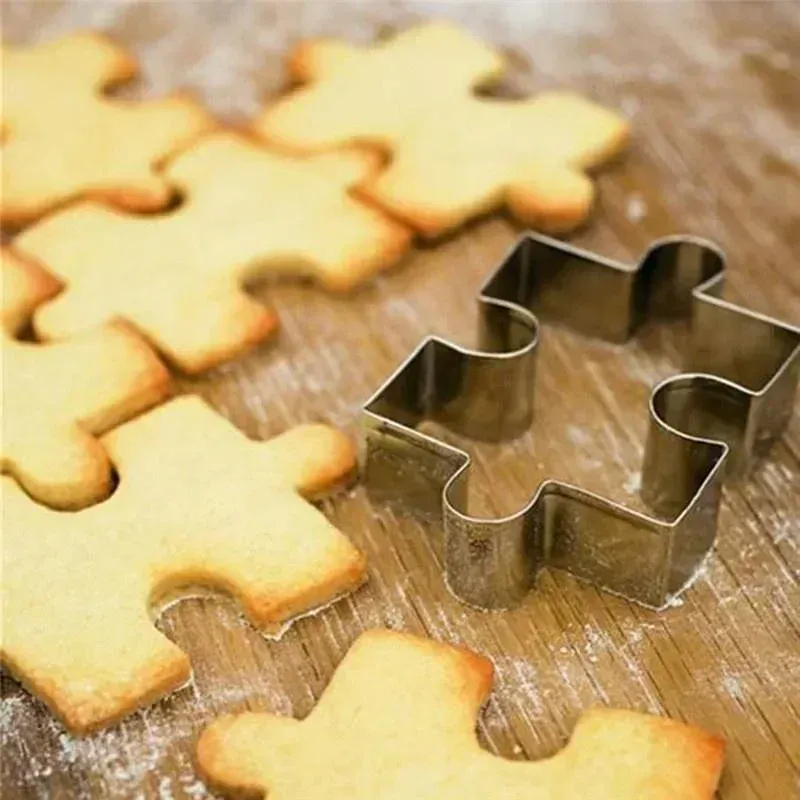 Emporte-pièces Puzzle en Acier Inoxydable - Set de 4 Pièces pour Biscuits