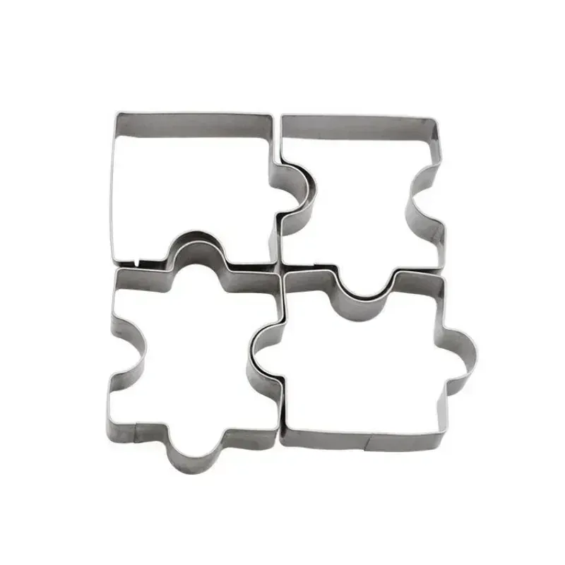 Emporte-pièces Puzzle en Acier Inoxydable - Set de 4 Pièces pour Biscuits