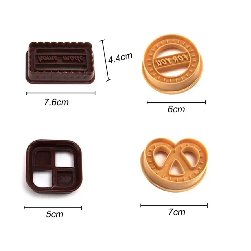 Emporte-pièces à biscuits en plastique - Set de 4 pour décoration pâtisserie