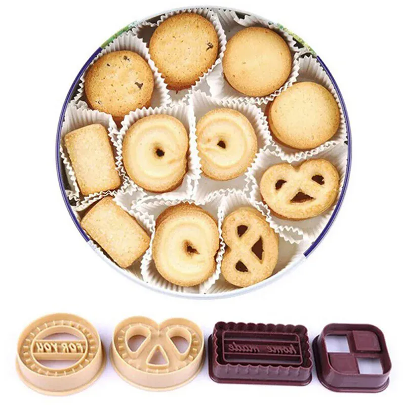 Emporte-pièces en plastique 4 pièces pour biscuits et gâteaux décoratifs