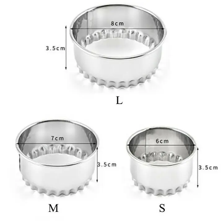 Emporte-pièces à pâtisserie en acier inoxydable - Set de 3 pièces