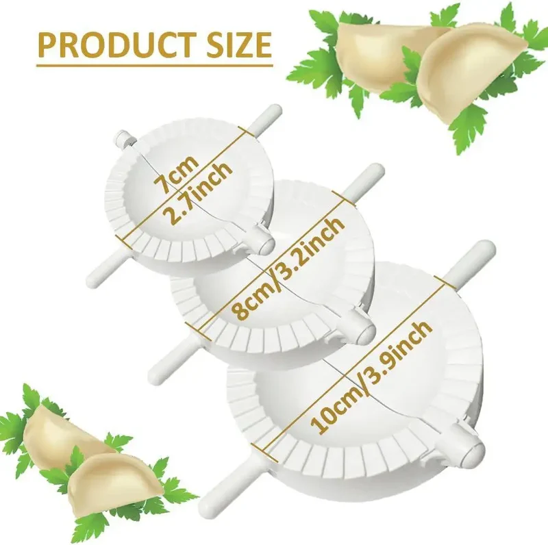 Set de 3 Emporte-Pièces en Plastique pour Raviolis et Gyozas