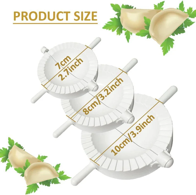 Set de 3 Emporte-Pièces en Plastique pour Raviolis et Gyozas
