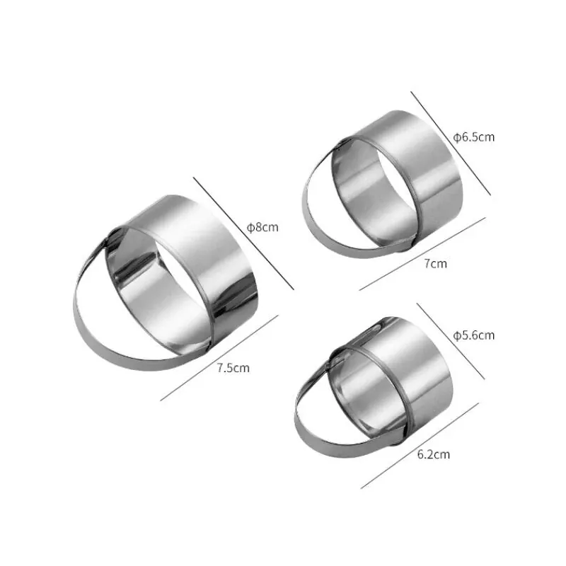Set de 3 Emporte-Pièces en Acier Inox pour Biscuits et Pâtisseries