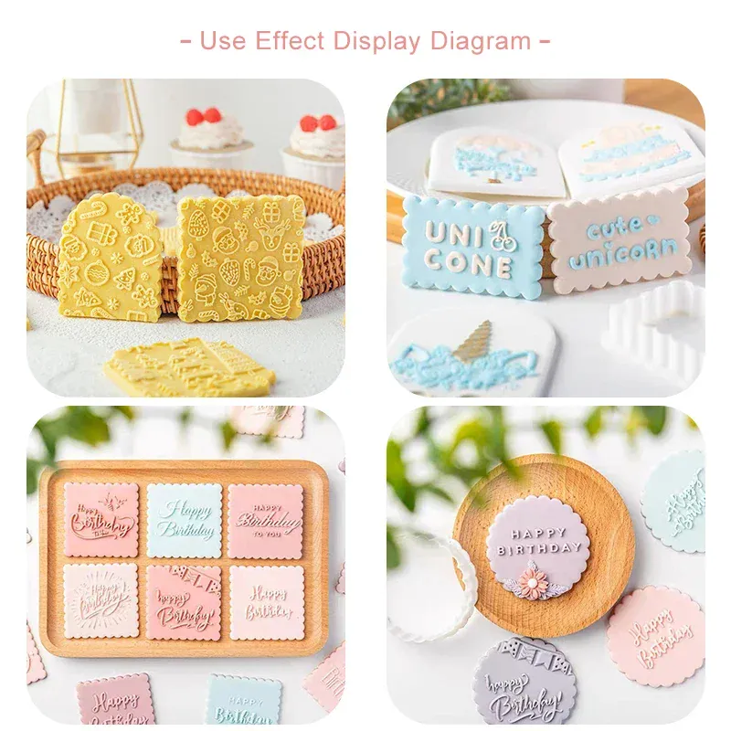 Emporte-pièces en Plastique - Set de 9 Formes Ondulées pour Gâteaux