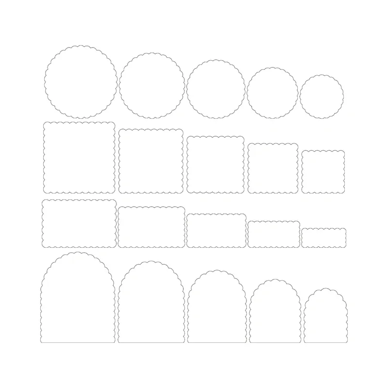 Emporte-pièces en Plastique - Set de 9 Formes Ondulées pour Gâteaux